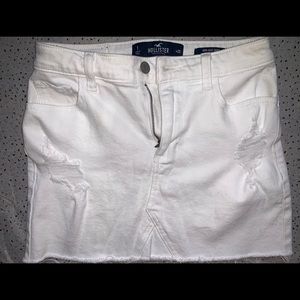 Hollister white jean skirt
